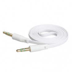 Кабель AUX Jack 3,5mm(m) - Jack 3,5mm 1.0м плоский (белый) техпак