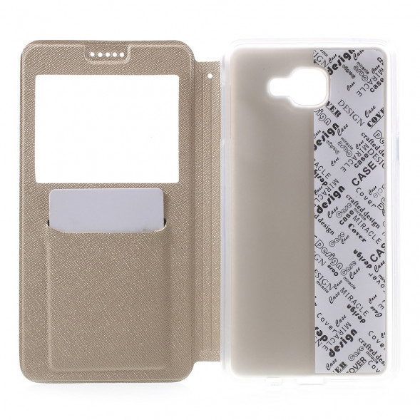 Чехол с окном информации для Samsung Galaxy A9 (2016) (Золотистый)