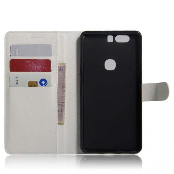 Чехол книжка с визитницей для Huawei Honor V8 (белый)