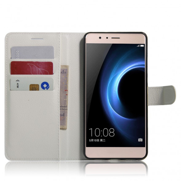 Чехол книжка с визитницей для Huawei Honor V8 (белый)