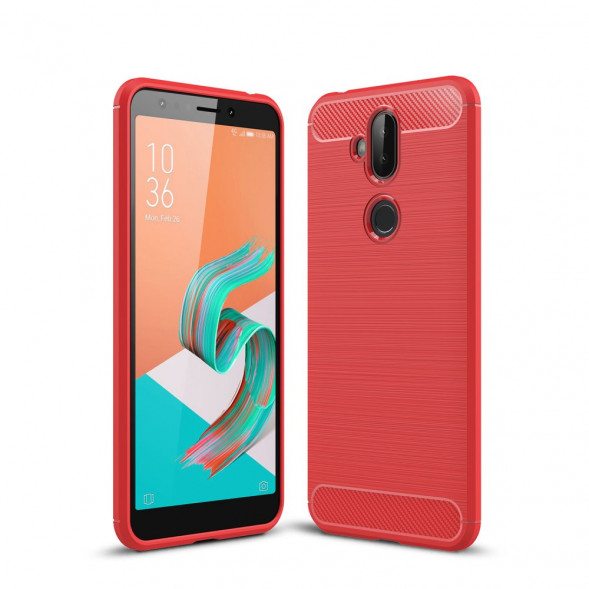 Чехол Carbon Fiber для Asus Zenfone 5 Lite ZC600KL (красный)