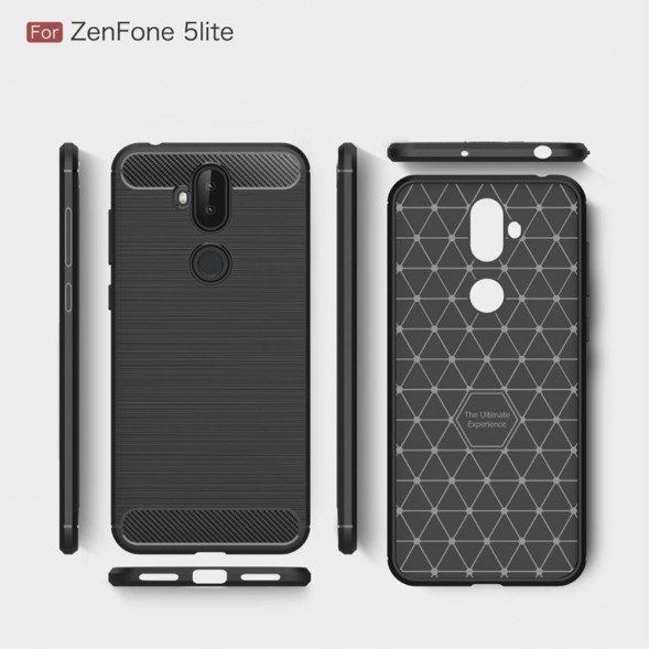 Чехол Carbon Fiber для Asus Zenfone 5 Lite ZC600KL (красный)