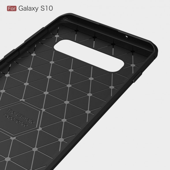 Чехол Carbon Fibre для Samsung Galaxy S10 (черный)