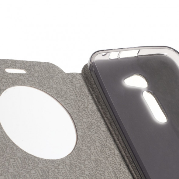 Чехол для Asus Zenfone 2 ZE500CL с окном информации (Золотистый)