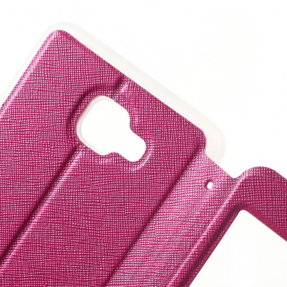 Чехол с окном информации для Samsung Galaxy A9 (2016) (Малиновый)