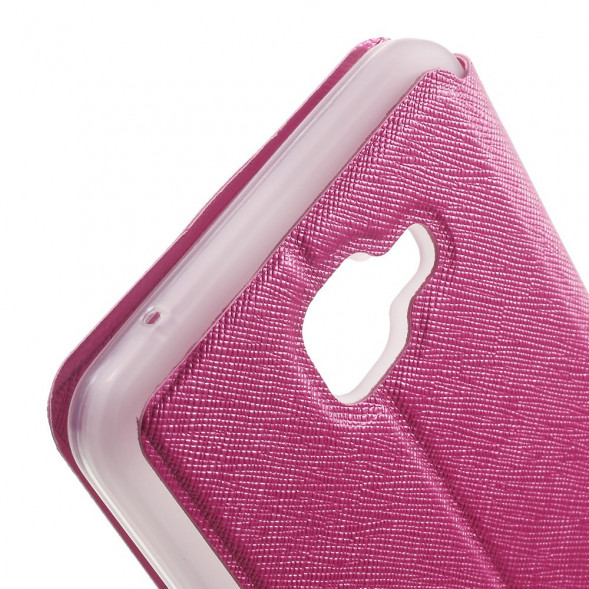 Чехол с окном информации для Samsung Galaxy A9 (2016) (Малиновый)