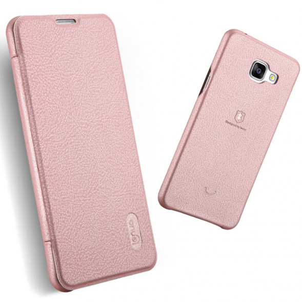 Чехол книжка Lenuo для Samsung Galaxy A7 (2016) SM-A710F (Розовый)