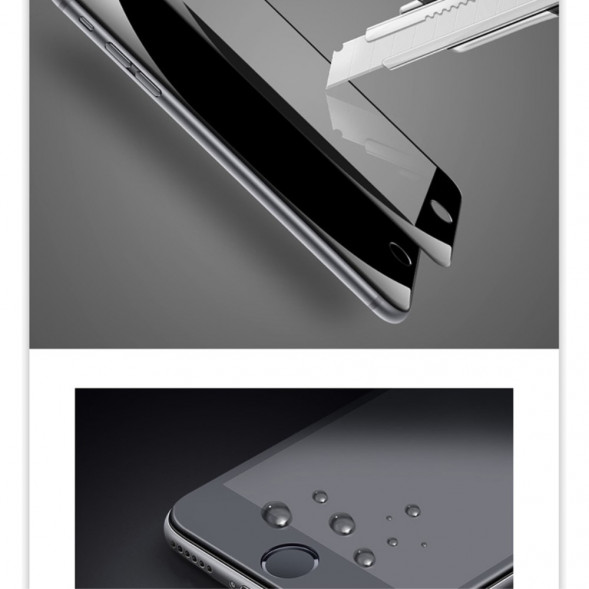 3D Защитное стекло для iPhone 7, iPhone 8 полное покрытие (Черный)