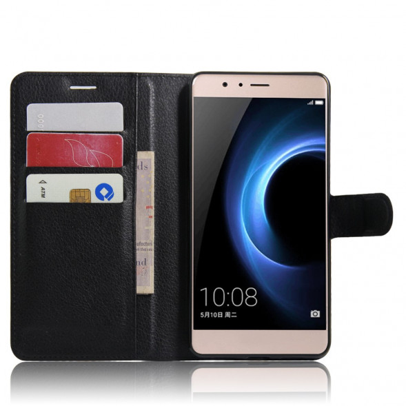 Чехол книжка с визитницей для Huawei Honor V8 (черный)