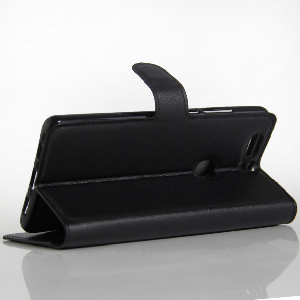 Чехол книжка с визитницей для Huawei Honor V8 (черный)