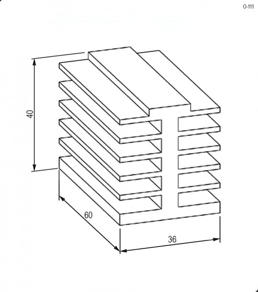О-111 (М5 36х60х40) Радиатор охладитель штыревой воздушный