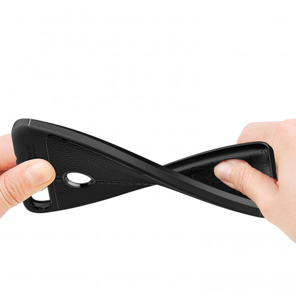 Чехол Litchi Grain для Asus ZenFone Max Plus M1 ZB570TL (черный)