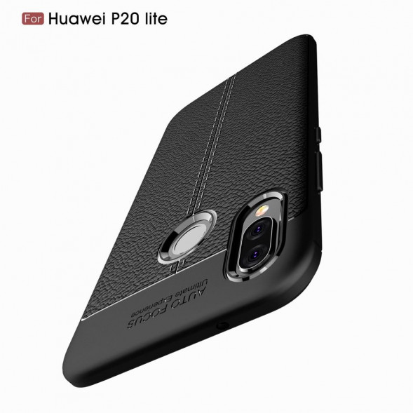 Чехол накладка Litchi Grain для Huawei P20 Lite / nova 3e (черный)
