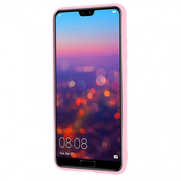 Матовый силиконовый чехол накладка для Huawei P20 (Розовый)