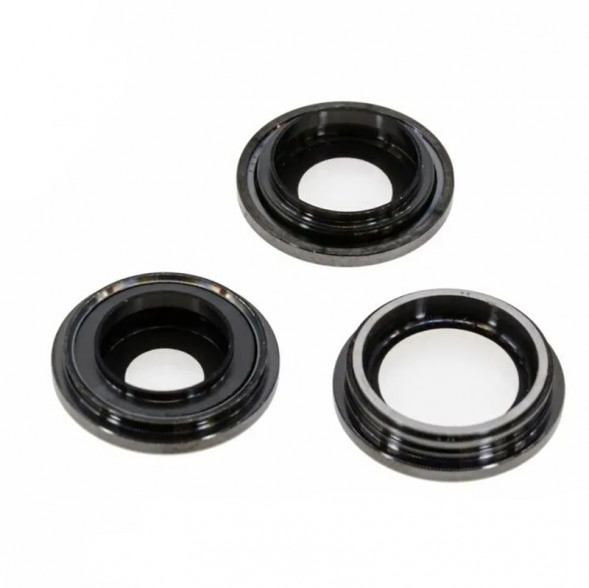 Стекло камеры для iPhone 13 Pro, iPhone 13 Pro Max (Черный) в рамке (комплект 3 шт)