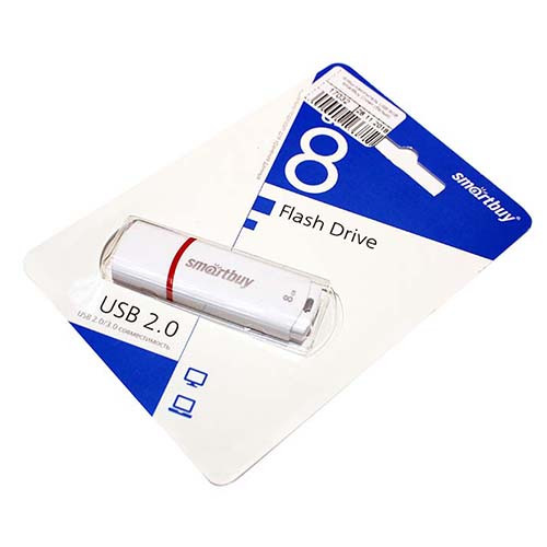 Флеш-накопитель USB 8GB SmartBuy Crown (белый)