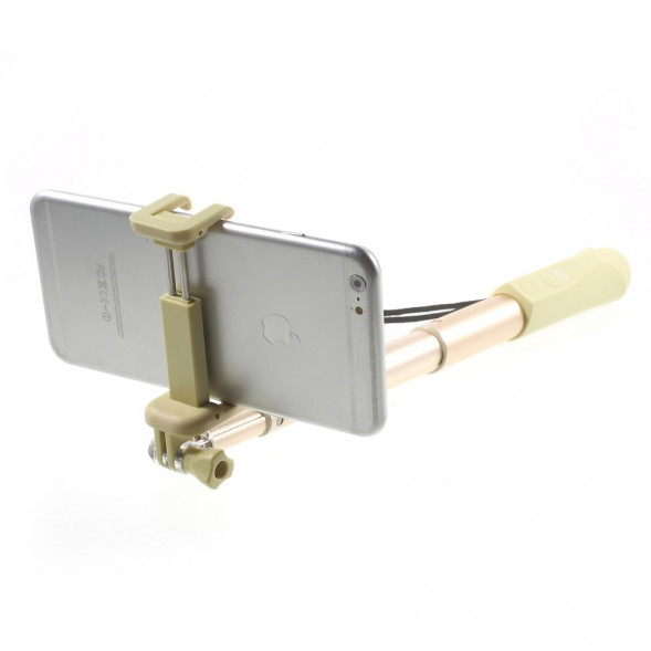 Монопод с кнопкой и беспроводной связью Bluetooth JQ8 для iPhone, Samsung, GoPro камеры (Золотистый)