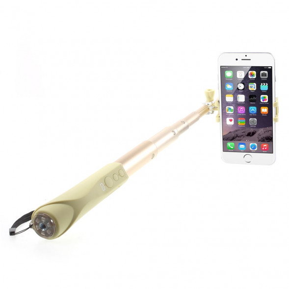 Монопод с кнопкой и беспроводной связью Bluetooth JQ8 для iPhone, Samsung, GoPro камеры (Золотистый)