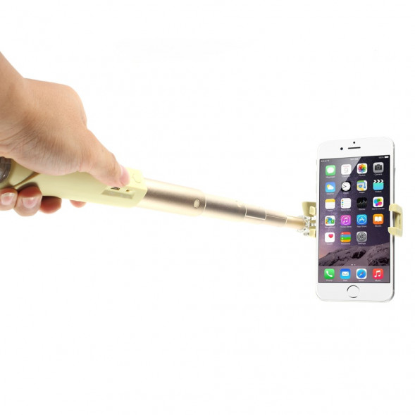 Монопод с кнопкой и беспроводной связью Bluetooth JQ8 для iPhone, Samsung, GoPro камеры (Золотистый)