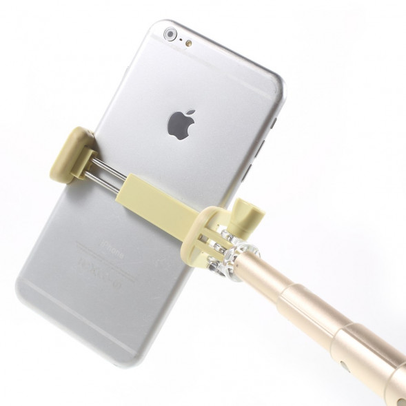 Монопод с кнопкой и беспроводной связью Bluetooth JQ8 для iPhone, Samsung, GoPro камеры (Золотистый)