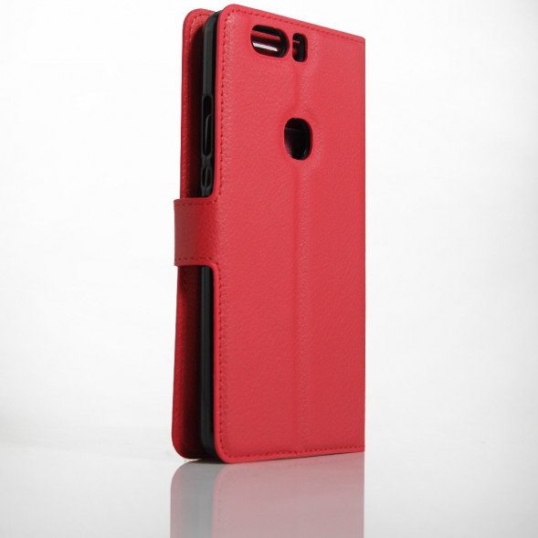 Чехол книжка с визитницей для Huawei Honor V8 (красный)