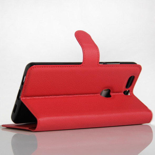 Чехол книжка с визитницей для Huawei Honor V8 (красный)