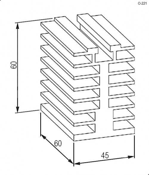 О-221 (М6 45х60х60) Радиатор охладитель штыревой воздушный