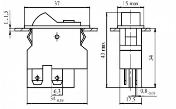 ВК42-21-202041-00 Переключатель клавишный (рокерный)