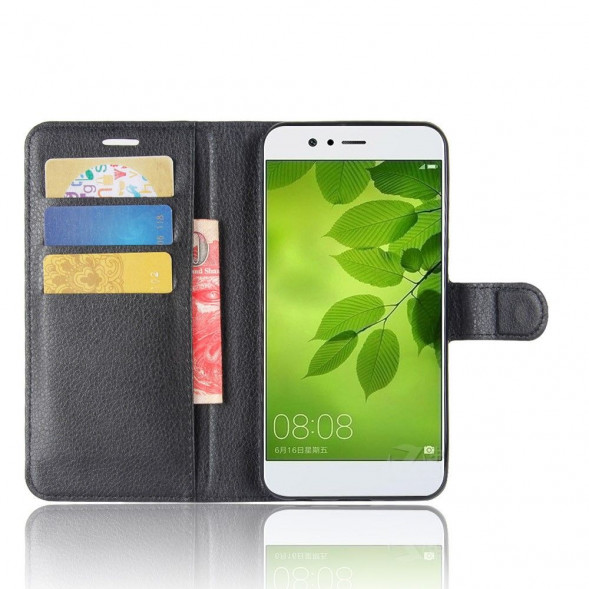 Чехол книжка с визитницей для Huawei Nova 2 (черный)
