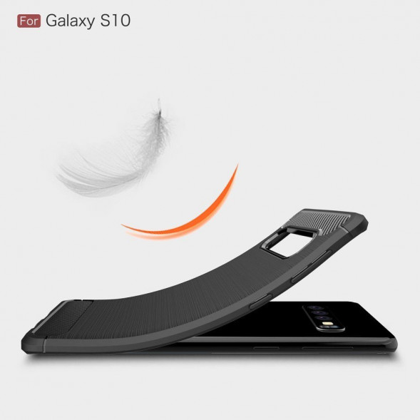 Чехол Carbon Fibre для Samsung Galaxy S10 (красный)