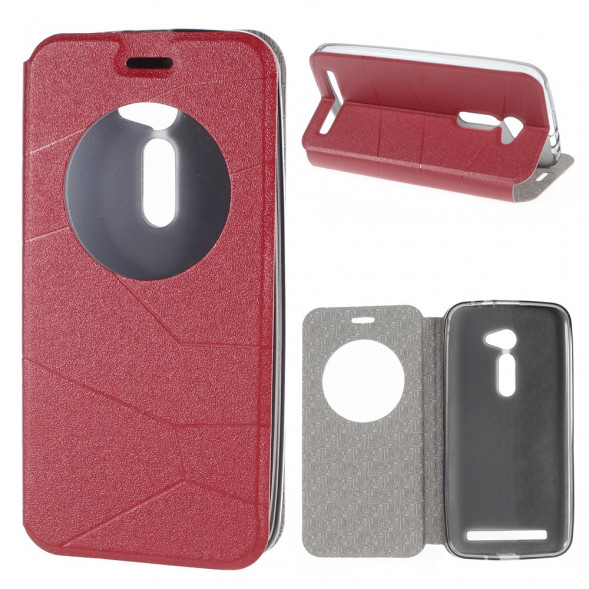 Чехол для Asus Zenfone 2 ZE500CL с окном информации (малиновый)