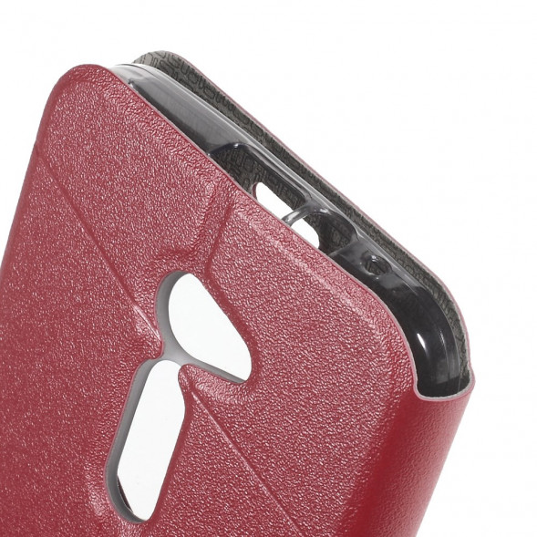 Чехол для Asus Zenfone 2 ZE500CL с окном информации (малиновый)