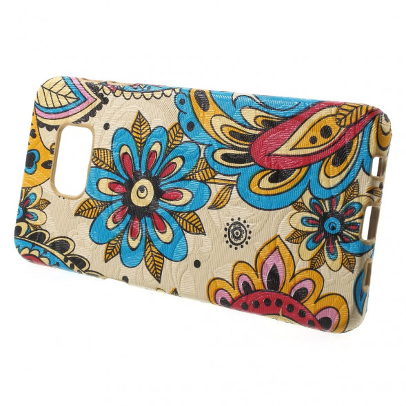 TPU Текстурный чехол накладка для Samsung Galaxy S6 EDGE+ G928 (Бежевый)