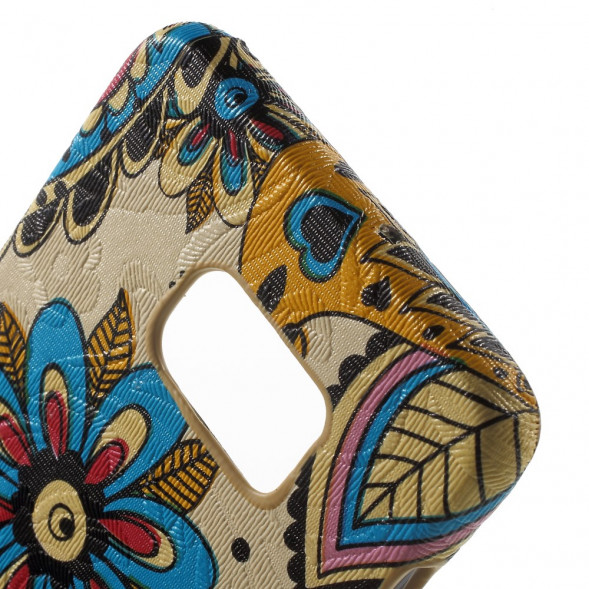 TPU Текстурный чехол накладка для Samsung Galaxy S6 EDGE+ G928 (Бежевый)