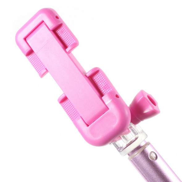 Монопод с кнопкой и беспроводной связью Bluetooth JQ8 для iPhone, Samsung, GoPro камеры (Розовый)