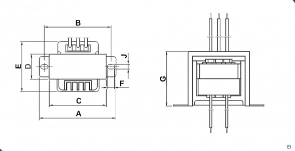 EI48*25 220v to 2x12v 10W Трансформатор питания 220 В 50 Гц