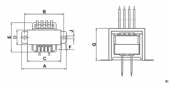 EI57*35 220v to 2x12v 25W Трансформатор питания 220 В 50 Гц