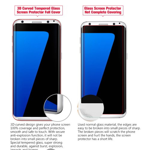 3D Защитное стекло для Samsung Galaxy S8 (белый)