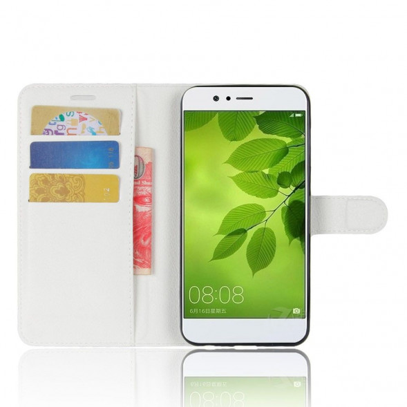 Чехол книжка с визитницей для Huawei Nova 2 (белый)