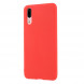 Матовый силиконовый чехол накладка для Huawei P20 (красный)