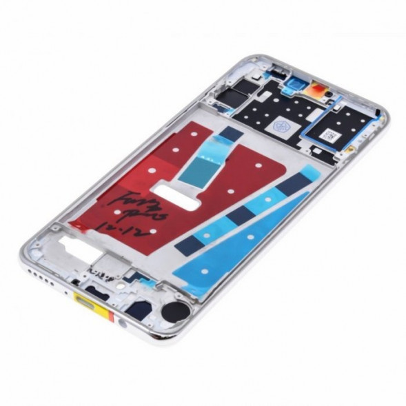 Рамка дисплея для Huawei P30 Lite (MAR-LX1M), Nova 4e (MAR-AL00) (24 Mp) (средняя часть в сборе) (Белая)