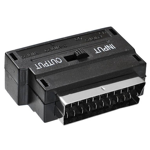 Адаптер аудио-видео BURO SCART (m) - 3хRCA (f) , S-VIDEO (f), черный