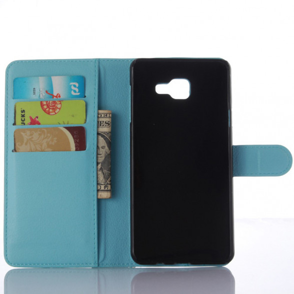 Чехол книжка с визитницей для Samsung Galaxy A7 (2016) SM-A710F (Голубой)