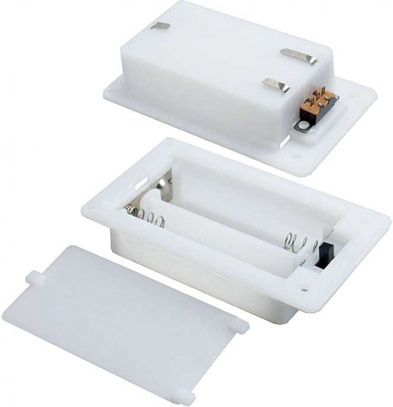 AAх2 switch 75х44х18mm Батарейный отсек с выключателем (белый)