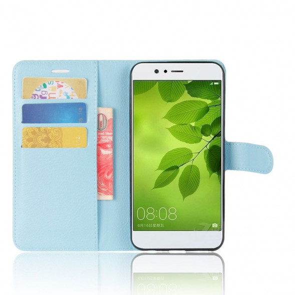 Чехол книжка с визитницей для Huawei Nova 2 (голубой)