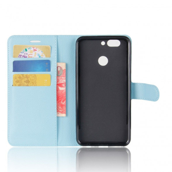 Чехол книжка с визитницей для Huawei Nova 2 (голубой)