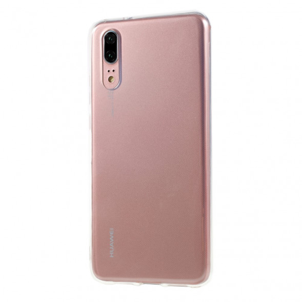 Матовый силиконовый чехол накладка для Huawei P20 (прозрачный)