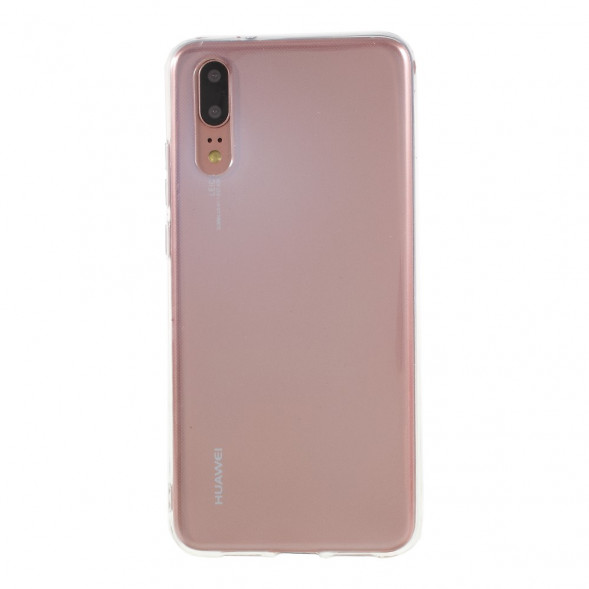 Матовый силиконовый чехол накладка для Huawei P20 (прозрачный)