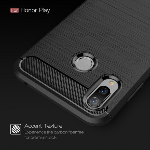 Чехол Carbon Fibre для Huawei Honor Play (черный)