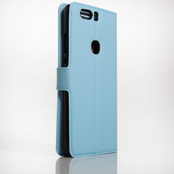 Чехол книжка с визитницей для Huawei Honor V8 (голубой)